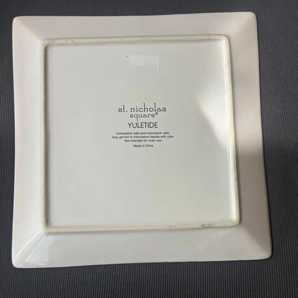 Square Snowman Christmas Serving Plate